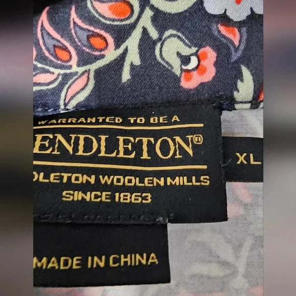 Pendleton Floral Full Zip Jacket Women's Size XL Pockets Stretch Cotton Blend - Picture 4 of 5